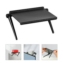 Amosfun 3Pcs TV Top Rack Shelf Plastic Storage Shelf for Home Use Black