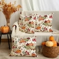 thumbnail image 4 of Fall Pillow Covers 20x20 inch,Thanksgiving Pumpkin Velvet Decorative Throw Pillows Set of 2,Autumn Pillow Cases Decoration for Home Couch(20-20), 4 of 6