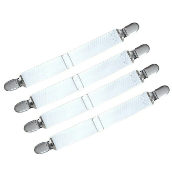 Ciwanning 4pcs/set Adjustables Bed Sheet Fasteners Strap Elastics Mattress Corner Holder Clip Grippers Suspenders Cord Decors