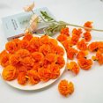 thumbnail image 5 of Artificial Flowers,2.4x1.6in Artificial Marigold for Day of the Dead Flower,QZS Portable Flowers for Marigold Garland Making,Orange,60Pack, 5 of 6
