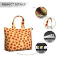 thumbnail image 4 of Travel Tote Bag with Pizza Pattern Funny Cartoon Prints Large Capacity Weekender Bag Featuring Delicious Cheese Pepperoni Designs, Lightweight Multipurpose Bag for Pizza Lovers, 4 of 5
