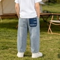 thumbnail image 4 of Edvintorg Jeans For Boys Fashion Elastic Waist Cargo Denim Pants with Pockets School Uniform Boys Clothes 3-12 Years, 4 of 8