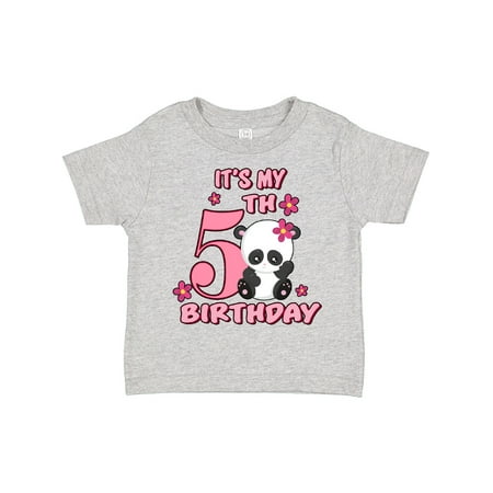 

Inktastic It s My Fifth Birthday with Panda Bear Girls Toddler T-Shirt