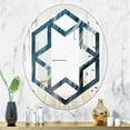 thumbnail image 3 of Designart 'Splash Blue Indigo' Modern Oval Wall Mirror - Hexagon Star 24x36, 3 of 4