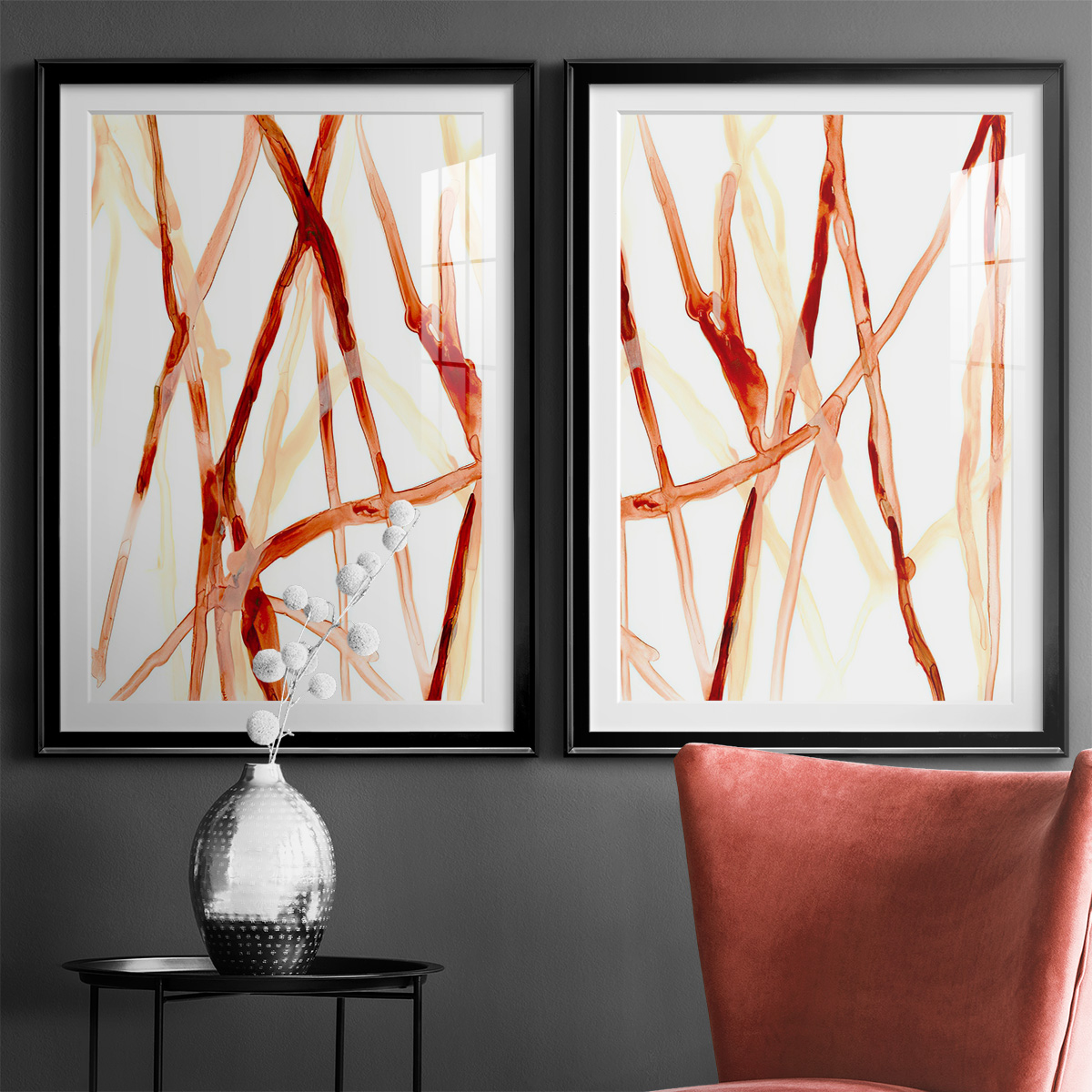 Wexford Home Runnel V Premium Framed Print, 18.5" x 24.5" - Ready to Hang, Black (Set of 2)