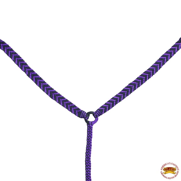 Hilason Horse Breast Collar Flat Braided Paracord Purple / Black