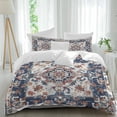 thumbnail image 2 of Boho Navy Blue Red Bedding 3 Piece Duvet Cover Set California King, Southwestern Geometric Vintage Art Soft Microfiber Comforter Cover with Zipper Closure & Pillowcases, FadeResistant Quilt Cover, 2 of 9