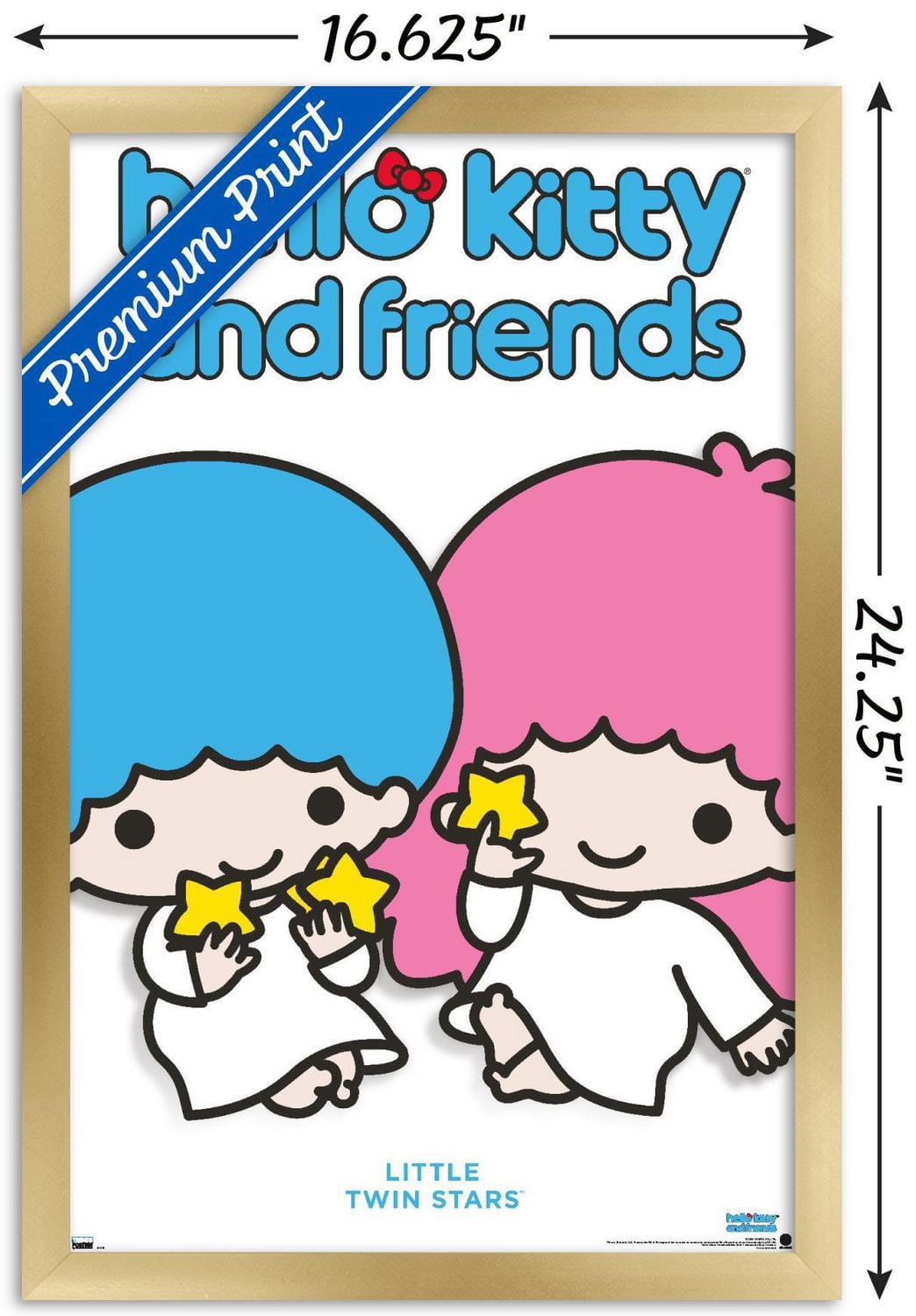 Hello Kitty and Friends: Hello - Little Twin Stars Feature Series Wall Poster with Pushpins, 22.375" x 34"