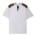 thumbnail image 4 of LTTVQM Mens Henley Shirts Waffle Button Short Sleeve Tops Lightweight Breathable Slim Fit Workout Fitness Athletic T-Shirt White M, 4 of 5