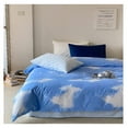 thumbnail image 5 of Cotton Blue Cloud Comforter Set Queen Size Sky Blue Comforter Cotton 3 Pieces Soft Light Blue Queen Comforter Bedding Set Women Solid Blue Queen Bed Comforter Set for All Season as Gift, 5 of 6