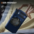 thumbnail image 5 of For iPhone 12 Case with Ring Stand,2-Layer Full Body Heavy Duty Shockproof Rugged,Non-Slip Protective Phone Case for iPhone 12,360°Rotatable Ring Holder Magnetic Kickstand,Royalblue, 5 of 11