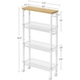 thumbnail image 5 of Slim Rolling Cart, 4-Tier Storage Cart, Narrow Cart with Handle, 5.1 Inches Deep, Metal Frame, for Kitchen, Dining Room, Living Room, Home Office, 5 of 9