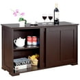 thumbnail image 1 of Giantex Kitchen Cabinet, Storage Sideboard, Stackable Buffet Cabinet w/Antique Look, 2 Sliding Door, Bar Cabinet for Kitchen, Dining Room (Brown), 1 of 8