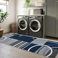 thumbnail image 4 of Garvee Modern Geometric Area Rugs 2'x8' Hallway Rugs, Abstract Washable Rug Non-Slip Soft Indoor Throw Carpet Stain Resistant Rug for Bedroom Kitchen Laundry Bathroom, Dark Blue, 4 of 8