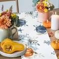 thumbnail image 4 of ERUNPONLY Blue Pumpkins Fall Table Runner - 90 Inch Long Coastal Thanksgiving Eucalyptus Leaves Cotton Linen Blended Dress Scarves Farmhouse Table Runner for Kitchen Dining, Coffee Table, 13" x 90", 4 of 8