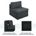 thumbnail image 6 of 7 Piece Patio Furniture Set, Outdoor All Weather PE Wicker Sectional Sofa Set with Pillows, Cushioned Conversation Chair Set with Coffee Table, for Backyard, Poolside, Garden, Balcony, D6718, 6 of 13