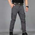 thumbnail image 2 of YLSDY Men's Flex Ripstop Tactical Pants, Water Resistant Stretch Cargo Pants, Lightweight EDC Hiking Work Pants Gray XXXL, 2 of 7