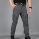 thumbnail image 1 of Pantalones largos para hombre, de color liso, informales, con bolsillos, para trabajo, para actividades al aire libre, rectos, de poliéster., 1 of 7
