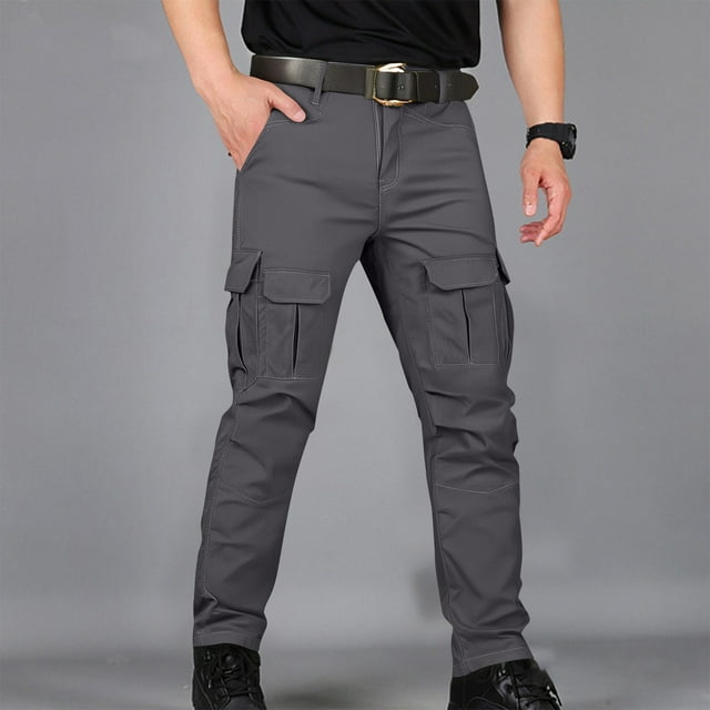 Leodye Pantalon Tactique de Randonnée Décontracté pour Homme, Mode, Léger, de Combat Extérieur, Cargo, Jambe Droite, Gris m(m)