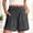 Gray, variant on Womens Summer Cotton Linen Shorts High Waist Elastic Drawstring Casual Hollowed Out Lace Beach Shorts