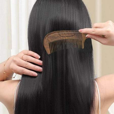 Wooden Hair Comb for Women & Men for Curly Straight Fine Wet Dry Hair Dandruff Scalp Comb Hair Care Brush for All Hair Types Gentle Detangler and Scalp Exfoliator for Daily Use
