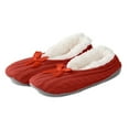 thumbnail image 2 of Dakaela Fuzzy Slippers for Women Indoor Fluffy Winter House Shoe Socks Non Slip Plush Slipper Ballerina with a Satin Bow Red Size 8, 2 of 4