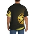 thumbnail image 3 of Sikiie Golden Dice Men's Cuban Shirt, Hawaiian Shirts, Business Casual Button Down Shirts, Short Sleeve Shirt-4X-Large, 3 of 5