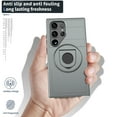thumbnail image 3 of ELEHOLD for Samsung Galaxy S24 Magnetic Case,Rugged Hard PC Protective Case with Rotation Ring Holder Kickstand Compatible with Mag Safe Shockproof Cover for Samsung S24,Gray, 3 of 6