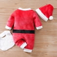 thumbnail image 4 of XDZJLR Baby Flannel Christmas Pajamas Boys Girls Xmas Romper Jumpsuit With Hat Winter Warm Lined Outfit Toddler Holiday Family Party Nightwear 12-18 Months, 4 of 9