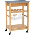 thumbnail image 5 of Pemberly Row Transitional Wood Kitchen Cart with Granite Top in Natural/Gray, 5 of 22