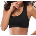 thumbnail image 3 of Sujetador deportivo MIRITY para mujer, espalda cruzada, alto impacto, negro y gris, talla M, 3 of 6