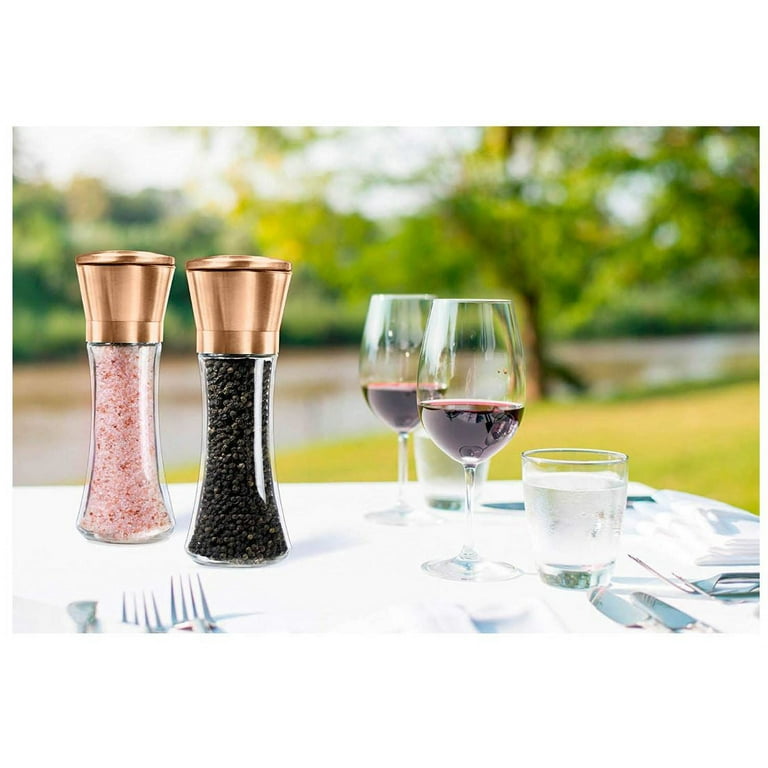 Copper Stainless Steel Salt and Pepper Grinder Set Manual Himalayan Pink 2  Pcs