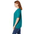 thumbnail image 4 of Woman Within Women's Plus Size Perfect Button-Sleeve Shirred Scoop-Neck Tee, 4 of 5
