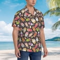 thumbnail image 2 of Lsque Milk Tea pattern Hawaiian Shirt for Men, Unisex Summer Beach Casual Short Sleeve Button Down Shirts-Large, 2 of 9