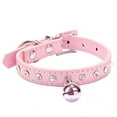 thumbnail image 2 of Cheers.US Adjustable Pet Dog Crystal Rhinestone Bell Collar Soft Faux Leather Neck Strap,Dog Collar,Dog Cat Rhinestone Collar Crystal Diamond Pet Dog Puppy Collar, 2 of 9