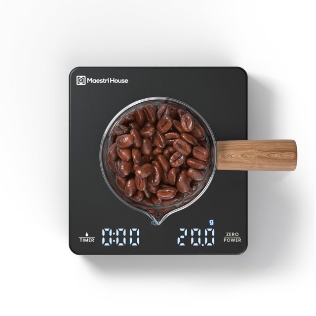 Báscula de café Maestri House Mini con temporizador, 2 kg/0,1 g, recargable