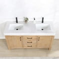 thumbnail image 5 of Leon 60" Double Vanity in Fir Wood Brown with Composite top in Lightning White, 5 of 16