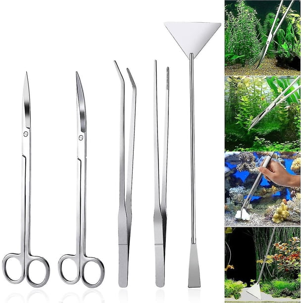 Kit de acuario 5 en 1 YONGSHENG herramientas para plantas acuáticas acero inoxidable Color plata