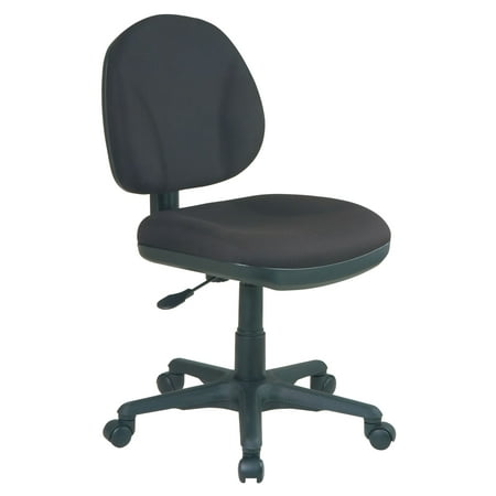 75 Office Star - Office Star Products Work Smart Sculptured Task Chair, Black Icon Fabric