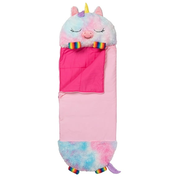 Happy Nappers: Pillow & Sleepy Sack: Medium - Rainbow Unicorn - 54 x 20", Plush Animal Character, 2-In-1 Pillow Sleeping Bag, Play, Kids Ages 3 
