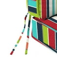 thumbnail image 5 of Jordan Manufacturing Sunbrella 45" x 22" Carousel Confetti Multicolor Stripe Rectangular Outdoor Deep Seat Chair Cushion with Ties and Welt, 5 of 10