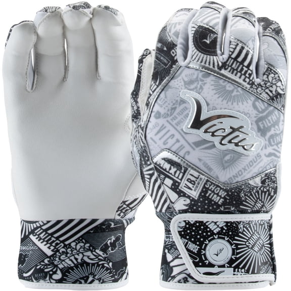Victus Adult NOX Batting Gloves White/Silver Small