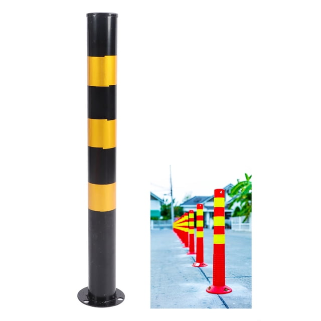 Poste de Bolardo de Seguridad, Tomo de Acero Resistente, Color de Advertencia Brillante, Para Advertencia de Peligro, Control de Tráfico, Control de Multitudes, Área sensible al
