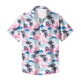 thumbnail image 5 of JULMCOMO Hawaiian Shirt for Men Tropical Print Collared Short Sleeve Casual Button Down Shirt Summer Beach Vacation Tees with Chest Pocket Red XL, 5 of 6