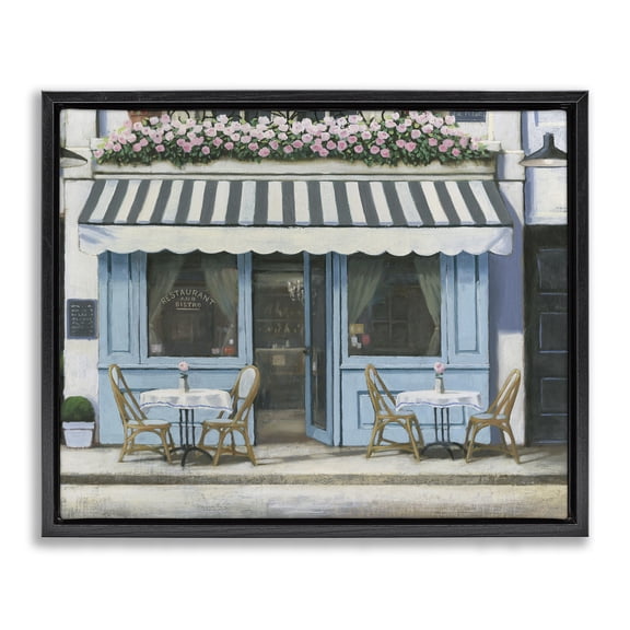 Stupell Industries Traditional Scenic Restaurant and Bistro Black Floating Frame Canvas Art, 21 x 17, by Ani Wierling