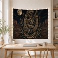 thumbnail image 5 of Rattlesnake Around Horseshoe and Dagger under Full Moon, Eerie Gothic for Western Fans, Midnight Desert Art, Halloween Gift, Tapestry Wall Hanging for Bedroom and Man Cave, 5 of 7