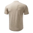 thumbnail image 6 of Men's Henley Shirts Short Sleeve Fitted Cotton Muscle T-Shirt with Button and Pocket Khaki, 6 of 9