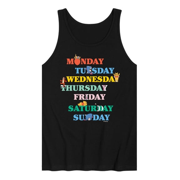 Winnie the Pooh - Days of the Week with Piglet, Tigger, Eeyore - Men's Jersey Tank Top