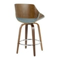 thumbnail image 4 of LumiSource Walnut Wood, Blue Fabric Fabrizzi 26" Fixed-Height Counter Stool - Set of 2, 4 of 4