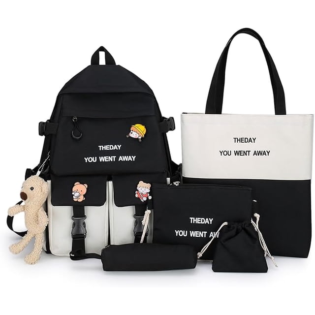 Mochilas para Niñas Homeactor Mochilas para Niñas con insignia y colgante